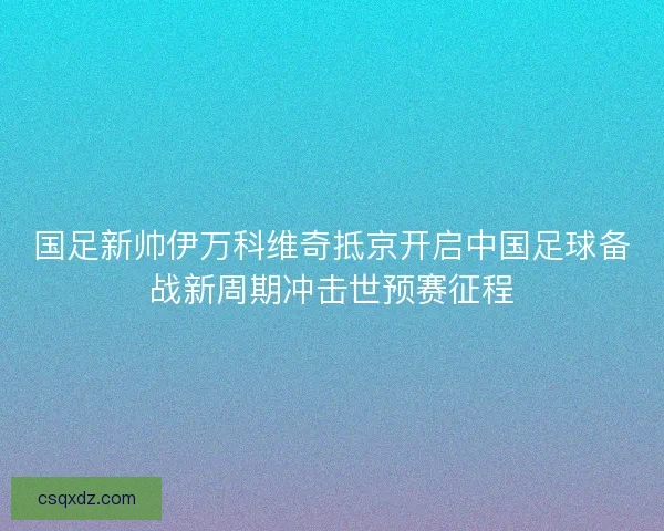 国足新帅伊万科维奇抵京开启中国足球备战新周期冲击世预赛征程